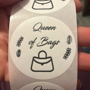 2” Queen Of Bags Stickers (50) Total Hand Crafted